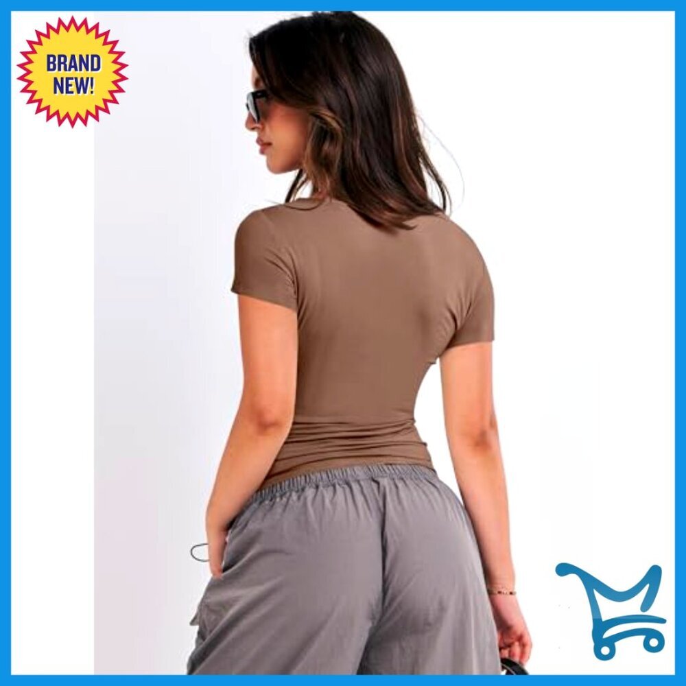 Slim Fit Crop Tees 3 Pack Y2K Chic Workout Basic Tops Summer Outfits - Picture 4 of 7